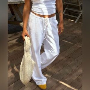 Rumored - High Fidelity Pant White Linen